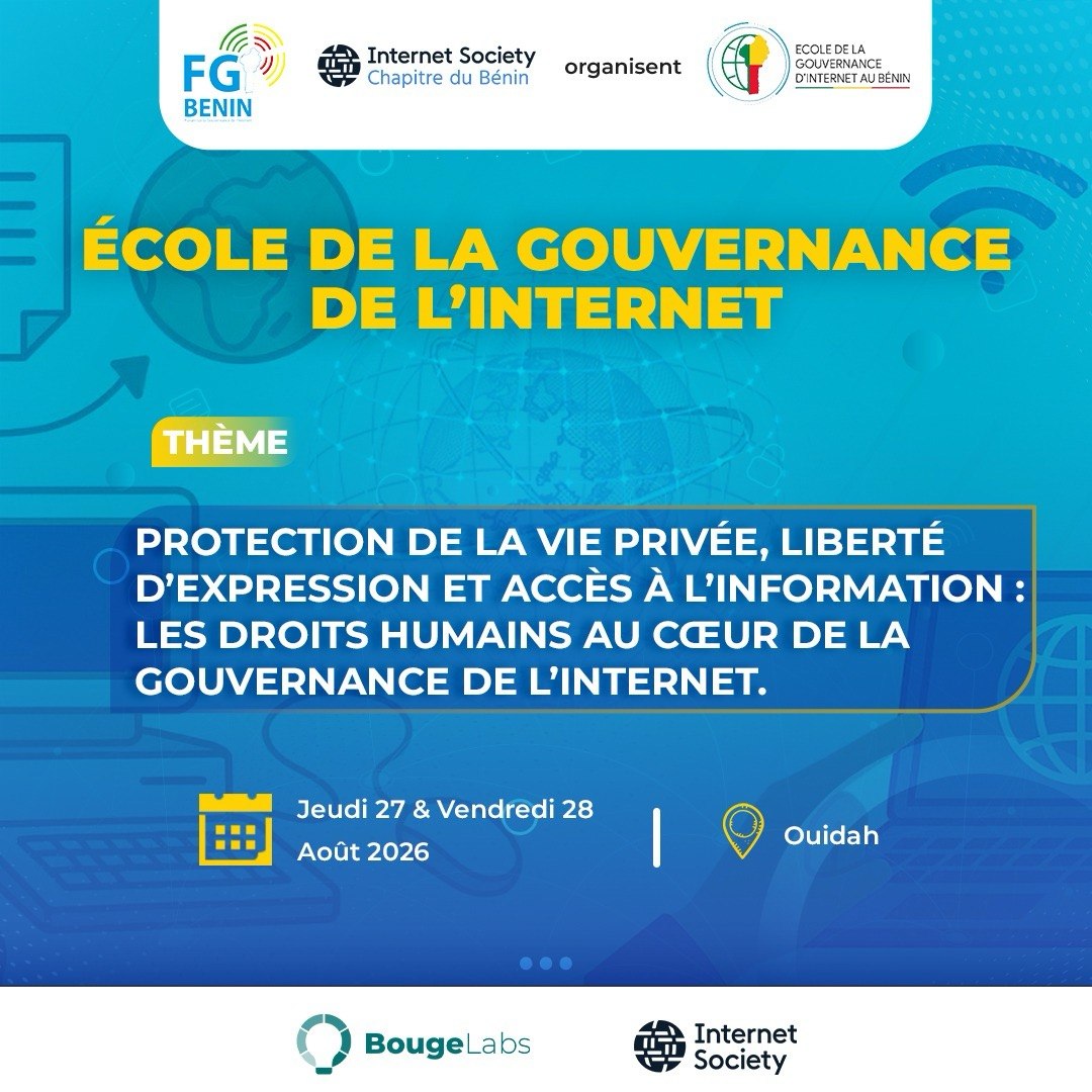 Appel a candidatures pour la 9ᵉ édition de l’École de la Gouvernance de l’Internet au Bénin